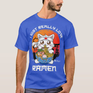Camiseta Me encanta el fideo japonés de Ramen Cat en Ramen