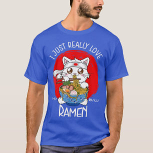 Camiseta Me encanta el fideo japonés de Ramen Cat en Ramen