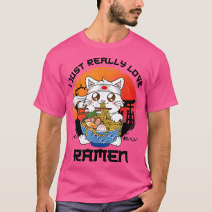 Camiseta Me encanta el fideo japonés de Ramen Cat en Ramen
