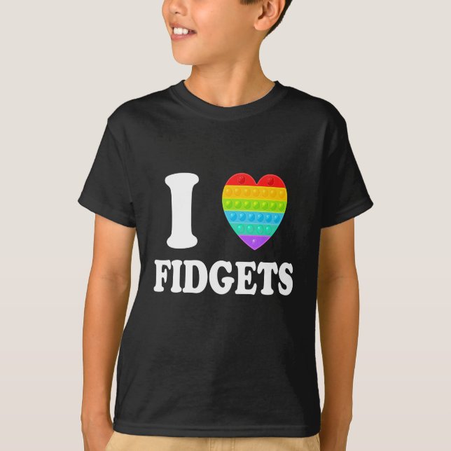Camiseta Me Encanta El Fidget De Corazón Me Encanta Los Fid (Anverso)