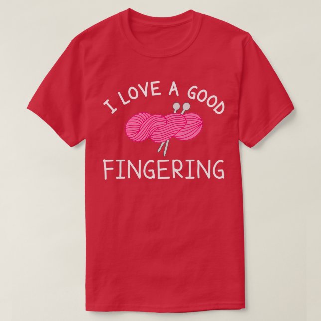Camiseta Me encanta el fingering Knitting (Diseño del anverso)