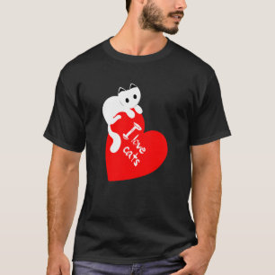 Camiseta Me encanta el gato gatitos amigos animales corazón