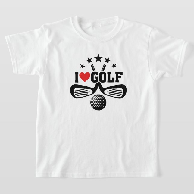 Camiseta Me encanta el golf, los clubes de golf cruzados y  (Distribución)