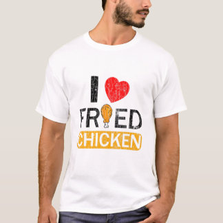 Camiseta Me Encanta El Gráfico De Los Amantes Del Pollo Fri