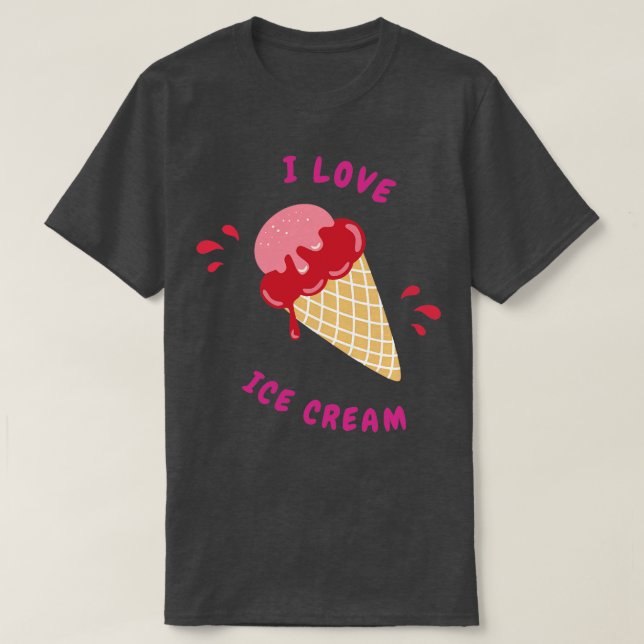Camiseta Me encanta el helado 1 (Diseño del anverso)