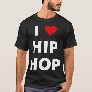 Camiseta Me Encanta El Hip Hop Con Un Corazón Rojo