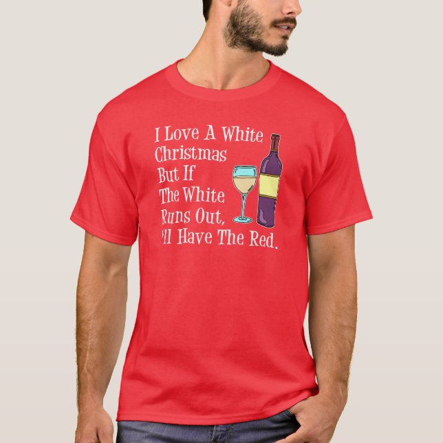 Camiseta Me encanta el humor de los Navidades blancos en el (Anverso)