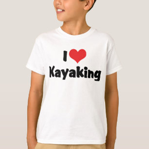 Camiseta Me encanta el kayak de corazón - Rafting en río