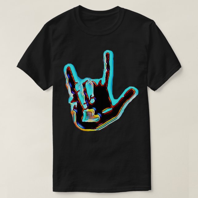 Camiseta Me encanta el lenguaje de señas ASL sordo (Diseño del anverso)