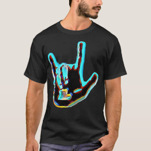 Camiseta Me encanta el lenguaje de señas ASL sordo