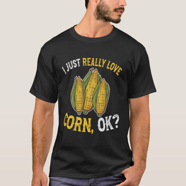 Camiseta Me Encanta El Maíz Bien Cuto Y Gracioso En La Cob (Anverso)