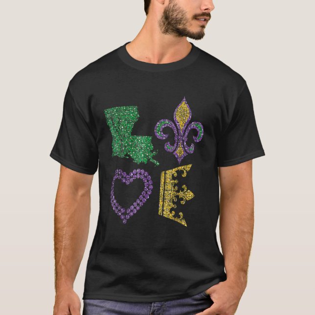 Camiseta Me encanta el Mardi Gras Festival de Nueva Orleans (Anverso)