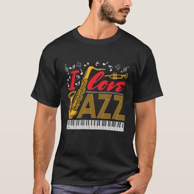 Camiseta Me encanta el músico de jazz (Anverso)