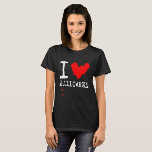 Camiseta Me encanta el negro rojo de Halloween