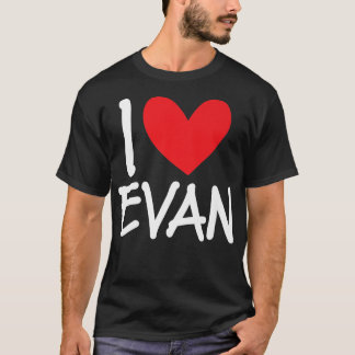 Camiseta Me Encanta El Nombre De Evan Hombres Personalizado