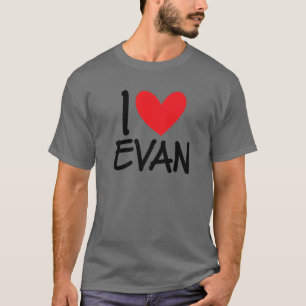Camiseta Me Encanta El Nombre De Evan Hombres Personalizado