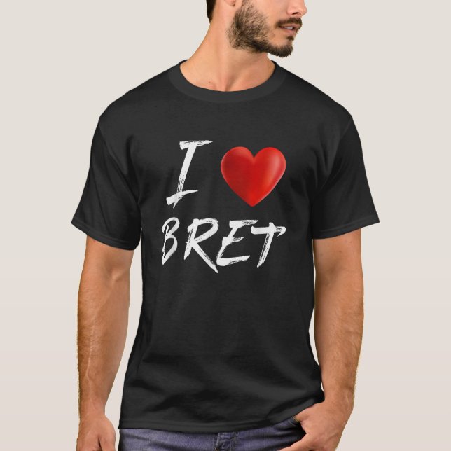 Camiseta Me encanta el nombre de la familia de Heart BRET (Anverso)
