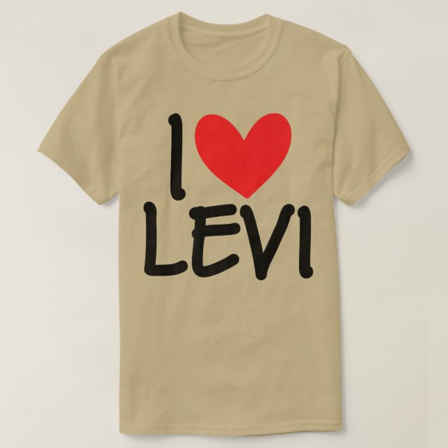 Camiseta Me Encanta El Nombre De Levi Hombres Personalizado (Diseño del anverso)
