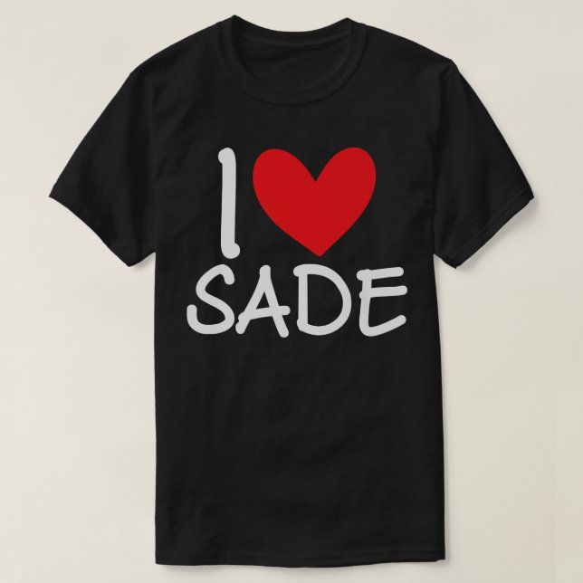 Camiseta Me encanta el nombre de Sade Heart Chica Personali (Diseño del anverso)