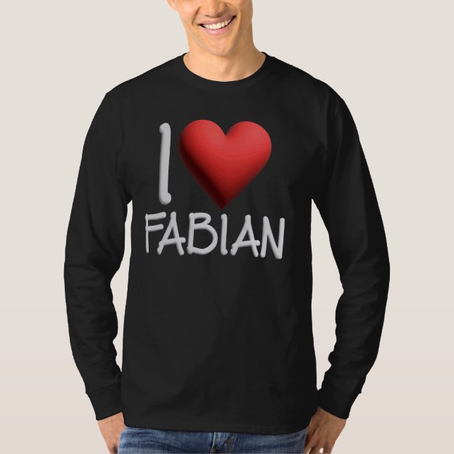 Camiseta Me Encanta El Nombre Fabiano Hombres Personalizado (Anverso)