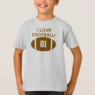 Camiseta Me encanta el número del jugador de fútbol