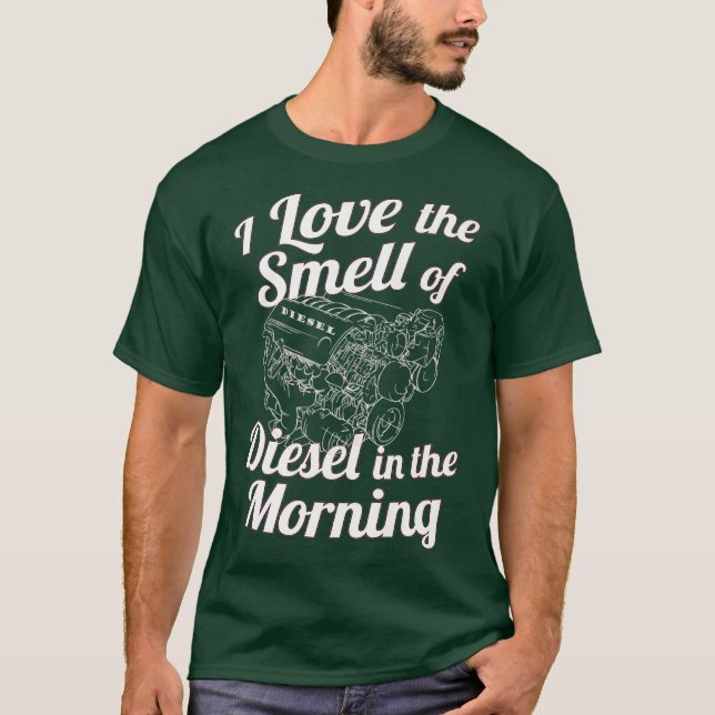 Camiseta Me encanta el olor del diesel en la mañana gracios (Anverso)