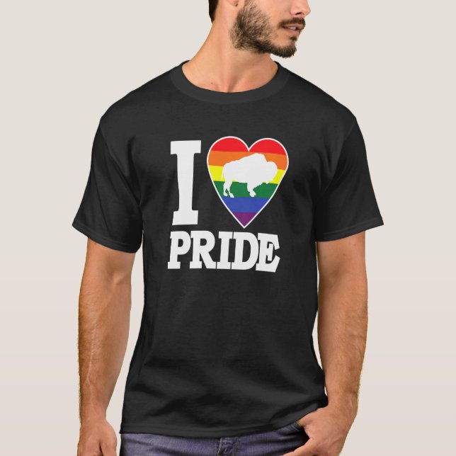Camiseta Me Encanta El Orgullo Búfalo Ny Lgbtq Hermoso Arco (Anverso)