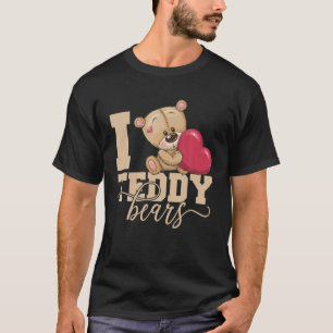 Camiseta Me Encanta El Oso De Teddy Y El Rótulo De Amor Cui