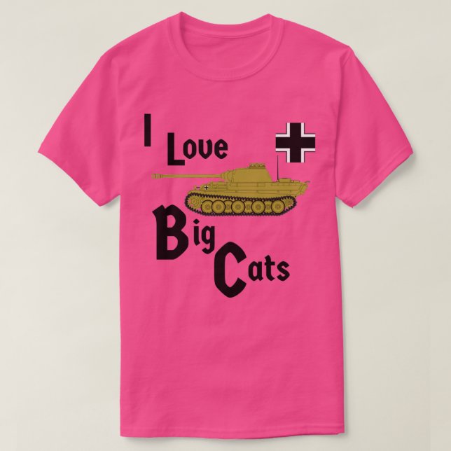 Camiseta Me encanta el pantera de los grandes gatos (Diseño del anverso)