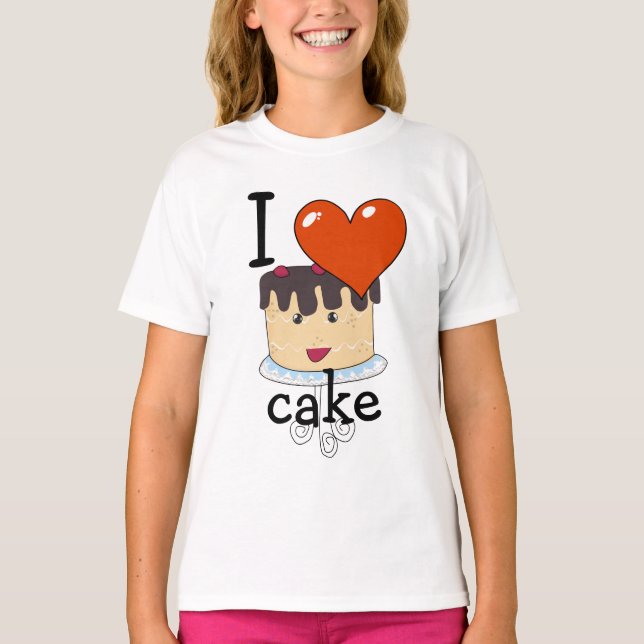 Camiseta Me encanta el pastel de corazón (Anverso)