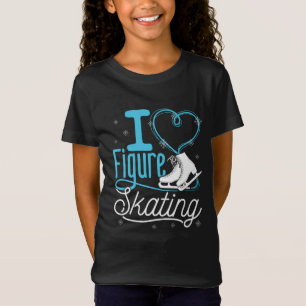 Camiseta Me encanta el patinaje artístico sobre el corazón