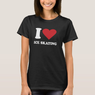 Camiseta Me encanta el patinaje sobre hielo en el corazón