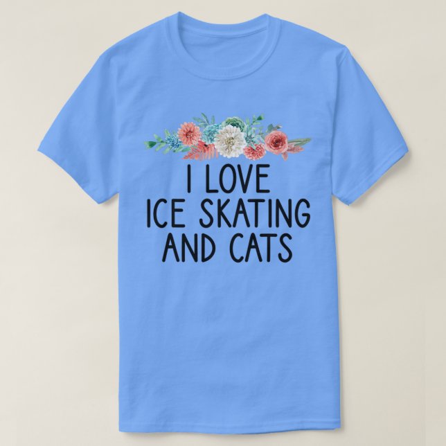 Camiseta Me Encanta El Patinaje Sobre Hielo Y El Gato Del J (Diseño del anverso)