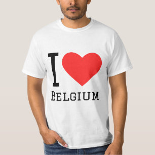 Camiseta Me encanta el pegatina cuadrado belga