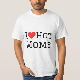 Camiseta Me encanta el pegatina cuadrado de mamás calientes