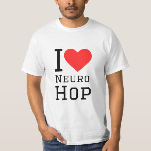 Camiseta Me encanta el pegatina cuadrado de neuro hop