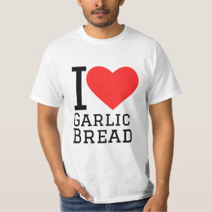 Camiseta Me encanta el pegatina cuadrado de pan de ajo