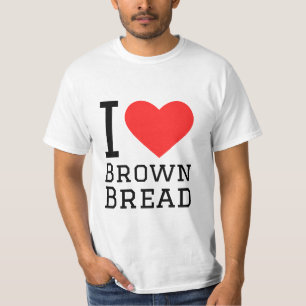 Camiseta Me encanta el pegatina cuadrado de pan marrón