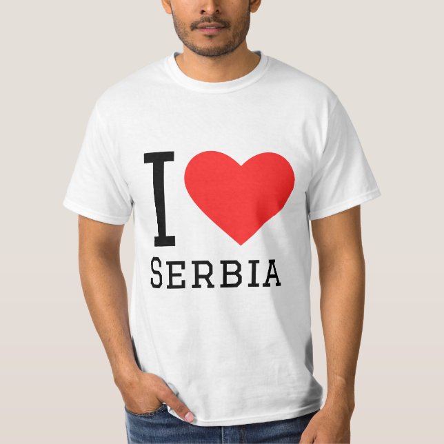 Camiseta Me encanta el pegatina cuadrado de serbia (Anverso)