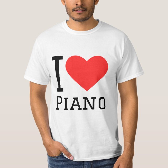 Camiseta Me encanta el pegatina cuadrado del piano (Anverso)