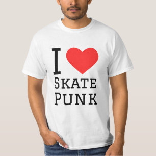 Camiseta Me encanta el pegatina cuadrado del punk de patine