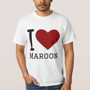 Camiseta Me encanta el pegatina cuadrado maroon