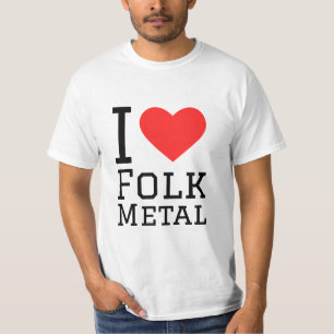 Camiseta Me encanta el pegatina cuadrado metalizado folklór