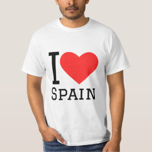 Camiseta Me encanta el pegatina de españa cuadrada