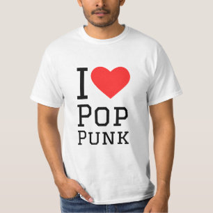 Camiseta Me encanta el pegatina del punk pop cuadrado