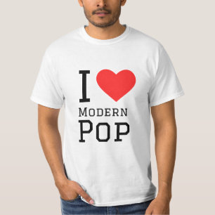Camiseta Me encanta el pegatina pop cuadrado moderno