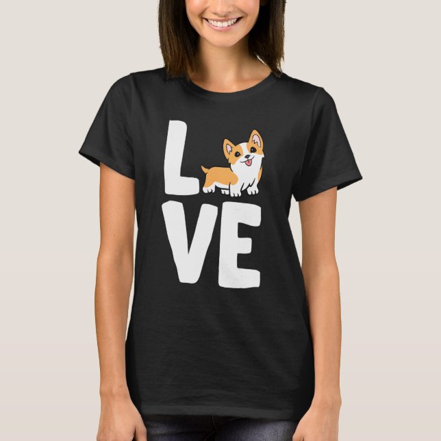 Camiseta Me encanta el perro corgi de Corgis (Anverso)