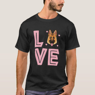 Camiseta Me encanta el perro pastor alemán lindo San Valent