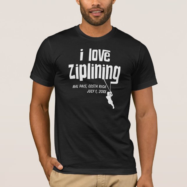 Camiseta Me encanta el Personalizable Ziplining (Anverso)