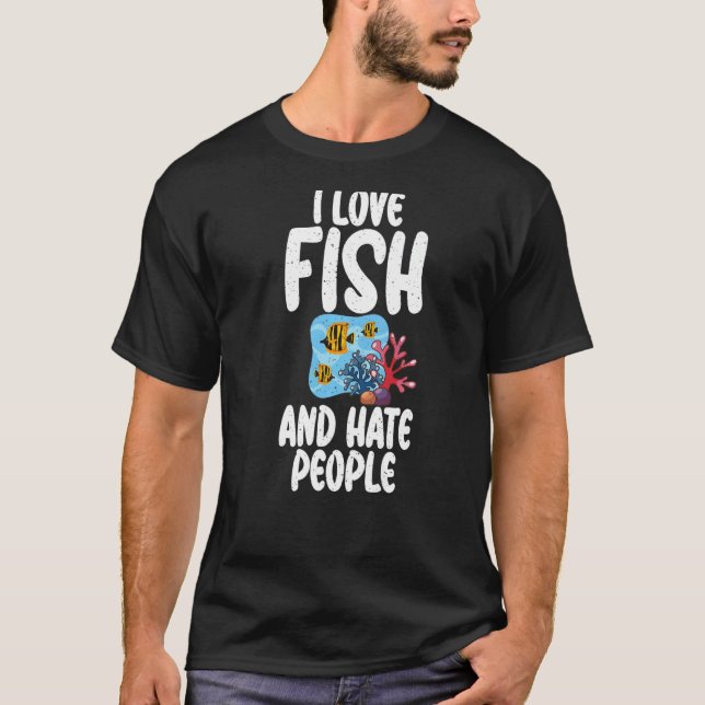 Camiseta Me encanta el pescado y odio al propietario de pes (Anverso)